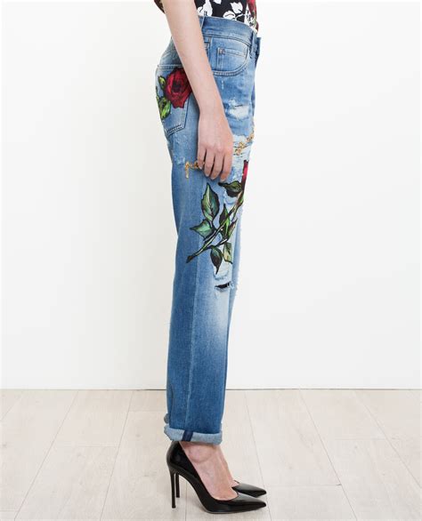 dolce gabbana embroidered denim|dolce and gabbana jeans price.